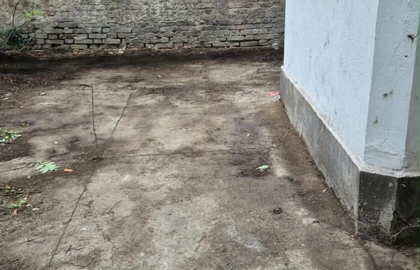 Nachher-Aufnahme: derselbe Hinterhof geräumt und besenrein